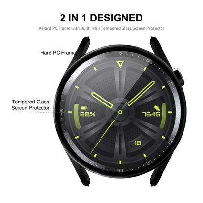 For Huawei Watch GT 3 46mm ENKAY Matte PC Frame + Tempered Glass Protector Case(Transparent) - Watch Cases by ENKAY | Online Shopping UK | buy2fix