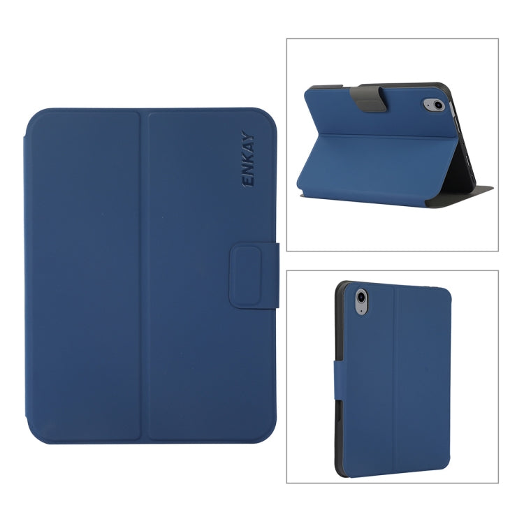 For iPad mini 2024 / mini 6 ENKAY Leather Stand Smart Tablet Case(Dark Blue) - iPad mini 6 Cases by ENKAY | Online Shopping UK | buy2fix