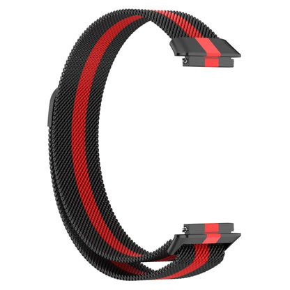 For Huawei Band 7 Milan Magnetic Watch Band(Black+Red) - Watch Bands by buy2fix | Online Shopping UK | buy2fix