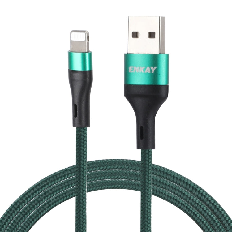 ENKAY ENK-CB118 1m USB 3.0 to 8 Pin 3A Fast Charging Sync Data Cable(Green) - Normal Style Cable by ENKAY | Online Shopping UK | buy2fix