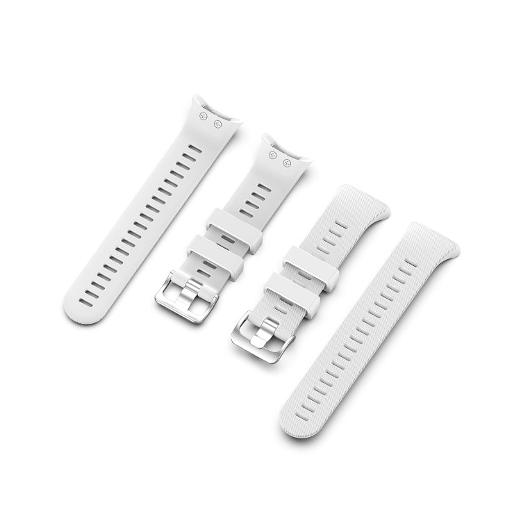 For Garmin Forerunner 45 / Forerunner 45S Universal Twill Solid Color Silicone Watch Band(White) - Watch Bands by buy2fix | Online Shopping UK | buy2fix