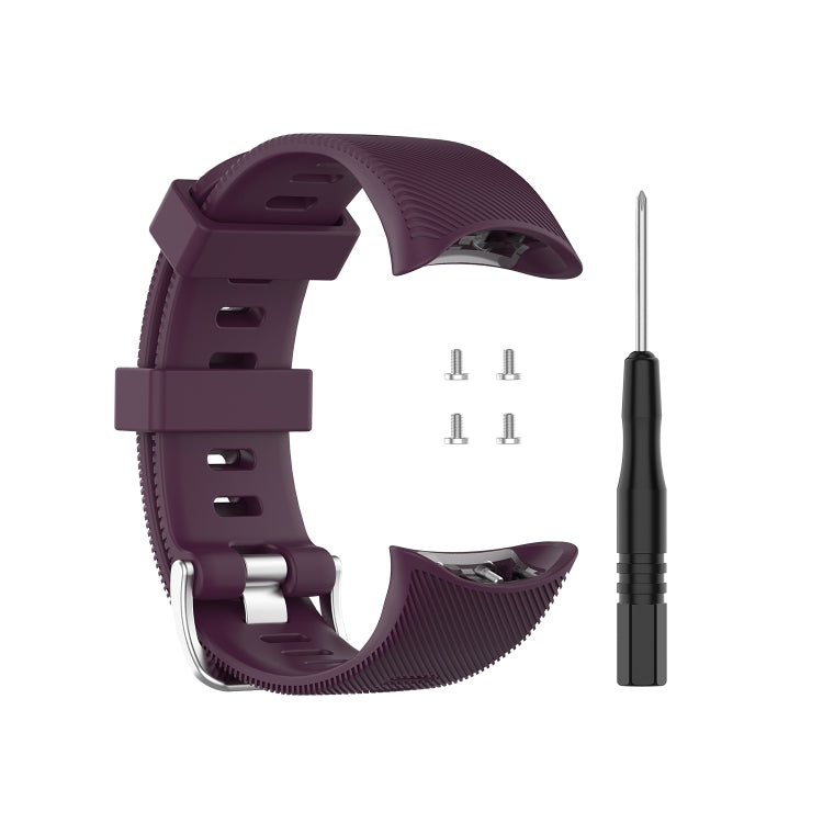 For Garmin Forerunner 45 / Forerunner 45S Universal Twill Solid Color Silicone Watch Band(Purple) - Watch Bands by buy2fix | Online Shopping UK | buy2fix