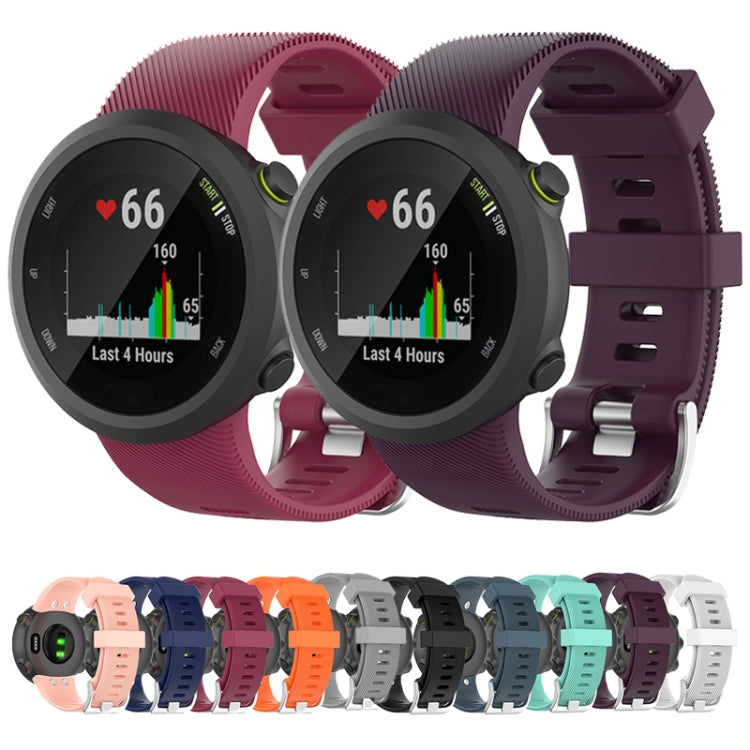 For Garmin Forerunner 45 / Forerunner 45S Universal Twill Solid Color Silicone Watch Band(Claret) - Watch Bands by buy2fix | Online Shopping UK | buy2fix