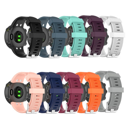 For Garmin Forerunner 45 / Forerunner 45S Universal Twill Solid Color Silicone Watch Band(Teal) - Watch Bands by buy2fix | Online Shopping UK | buy2fix