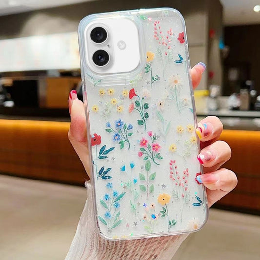 For iPhone 16 Plus Fresh Small Floral Epoxy TPU Phone Case(D04 Colorful Floral) - iPhone 16 Plus Cases by buy2fix | Online Shopping UK | buy2fix