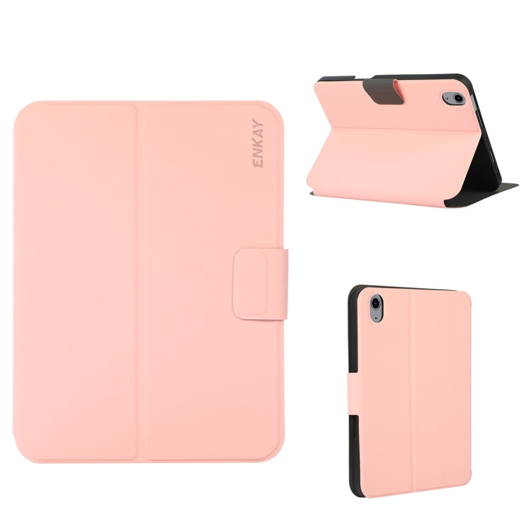 For iPad 10th Gen 10.9 2022 ENKAY TPU Back Cover Smart Leather Tablet Case with Pen Slot & Holder(Pink) - iPad 10th Gen 10.9 Cases by ENKAY | Online Shopping UK | buy2fix