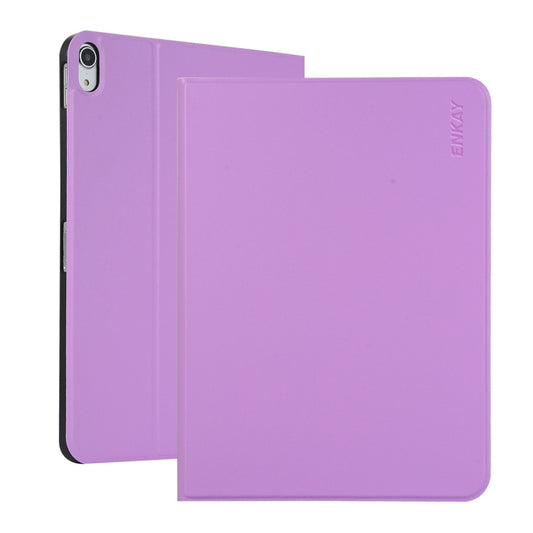 For iPad 10th Gen 10.9 2022 ENKAY PC Back Cover Smart Leather Tablet Case with Pen Slot & Holder(Purple) - iPad 10th Gen 10.9 Cases by ENKAY | Online Shopping UK | buy2fix