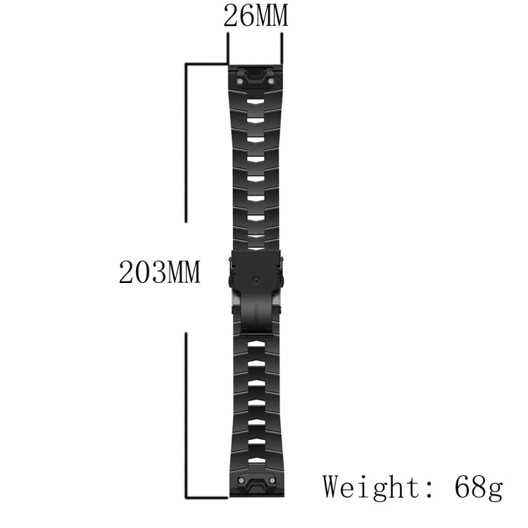 For Garmin Fenix 3 HR 26mm Titanium Alloy Quick Release Watch Band(Black) - Watch Bands by buy2fix | Online Shopping UK | buy2fix