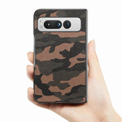 For Google Pixel Fold Camouflage Leather Back Cover Phone Case(Brown) - Google Cases by buy2fix | Online Shopping UK | buy2fix