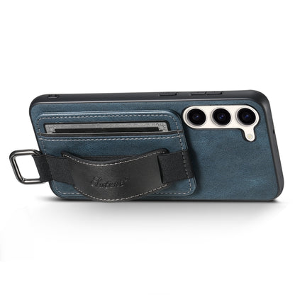 For Samsung Galaxy S23+ 5G Suteni H13 Card Wallet Wrist Strap Holder PU Phone Case(Blue) - Galaxy S23+ 5G Cases by Suteni | Online Shopping UK | buy2fix