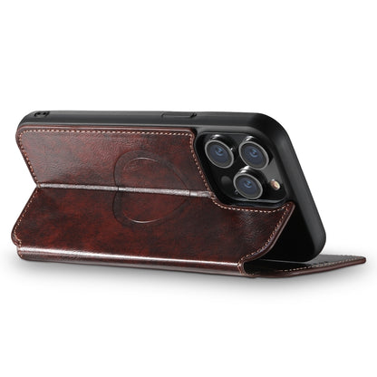 For iPhone 13 Pro Max Suteni J05 Leather Magnetic Magsafe Phone Case(Brown) - iPhone 13 Pro Max Cases by Suteni | Online Shopping UK | buy2fix