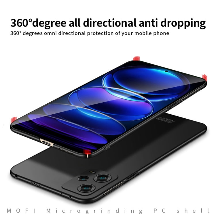 For Xiaomi Redmi Note 12 Pro 5G Global MOFI Micro-Frosted PC Ultra-thin Hard Phone Case(Black) - Xiaomi Cases by MOFI | Online Shopping UK | buy2fix