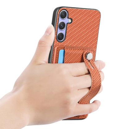 For Samsung Galaxy S25 5G Wristband Kickstand Wallet Back Phone Case with Tool Knife(Brown) - Galaxy S25 5G Cases by buy2fix | Online Shopping UK | buy2fix