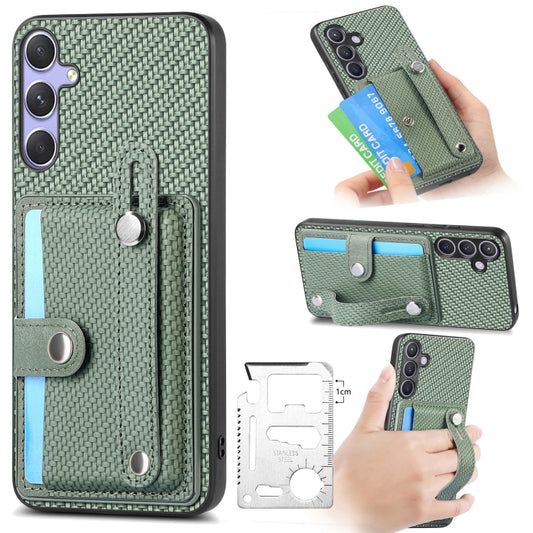 For Samsung Galaxy S25 Ultra 5G Wristband Kickstand Wallet Back Phone Case with Tool Knife(Green) - Galaxy S25 Ultra 5G Cases by buy2fix | Online Shopping UK | buy2fix