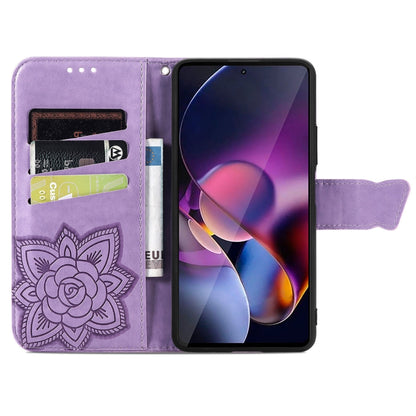 For Motorola Moto G Stylus 5G 2024 Butterfly Love Flower Embossed Leather Phone Case(Light Purple) - Motorola Cases by buy2fix | Online Shopping UK | buy2fix