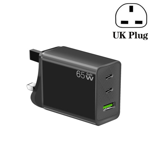 GaN PD65W Type-C x 2 + USB3.0 Laptop Adapter ,EU Plug(Black) - USB Charger by buy2fix | Online Shopping UK | buy2fix