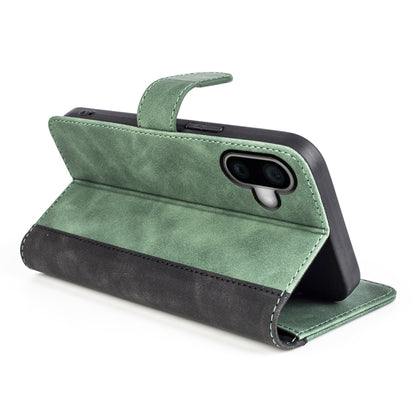 For iPhone 16 Stitching Horizontal Flip Leather Phone Case(Green) - iPhone 16 Cases by buy2fix | Online Shopping UK | buy2fix