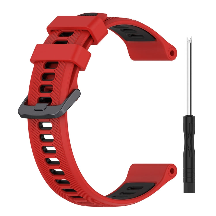 For Garmin Fenix 5 Sports Two-Color Silicone Watch Band(Red+Black) - Watch Bands by buy2fix | Online Shopping UK | buy2fix