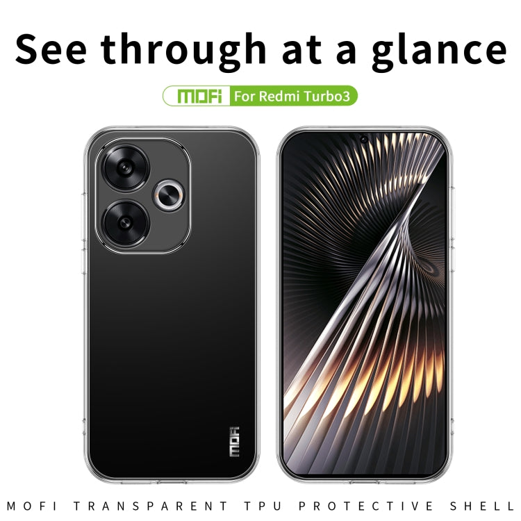 ForXiaomi Redmi Turbo 3 MOFI Ming Series Ultra-thin TPU Phone Case(Transparent) - Xiaomi Cases by MOFI | Online Shopping UK | buy2fix