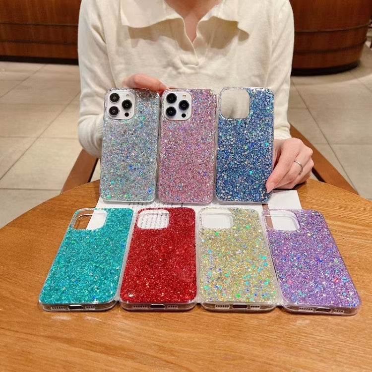 For iPhone 16 Glitter Sequins Epoxy TPU Phone Case(Silver) - iPhone 16 Cases by buy2fix | Online Shopping UK | buy2fix