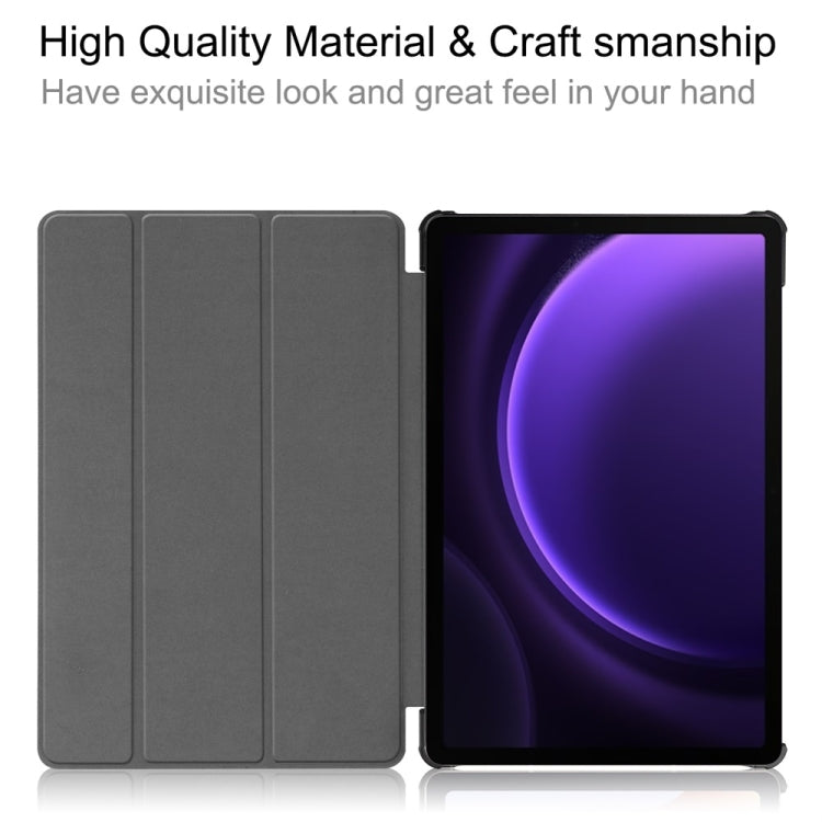 For Samsung Galaxy Tab S9 FE 10.9 JUNSUNMAY Custer Painted 3-Fold Stand Leather Smart Tablet Case(Galaxy) - Galaxy Tab S9 FE by JUNSUNMAY | Online Shopping UK | buy2fix