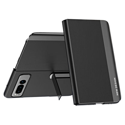 For   Google Pixel Fold Side Electroplating Adsorption Ultra-thin Leather Phone Case(Black) - Google Cases by buy2fix | Online Shopping UK | buy2fix