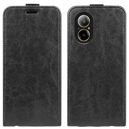 For Realme C67 4G R64 Texture Single Vertical Flip Leather Phone Case(Black) - C67 Cases by buy2fix | Online Shopping UK | buy2fix