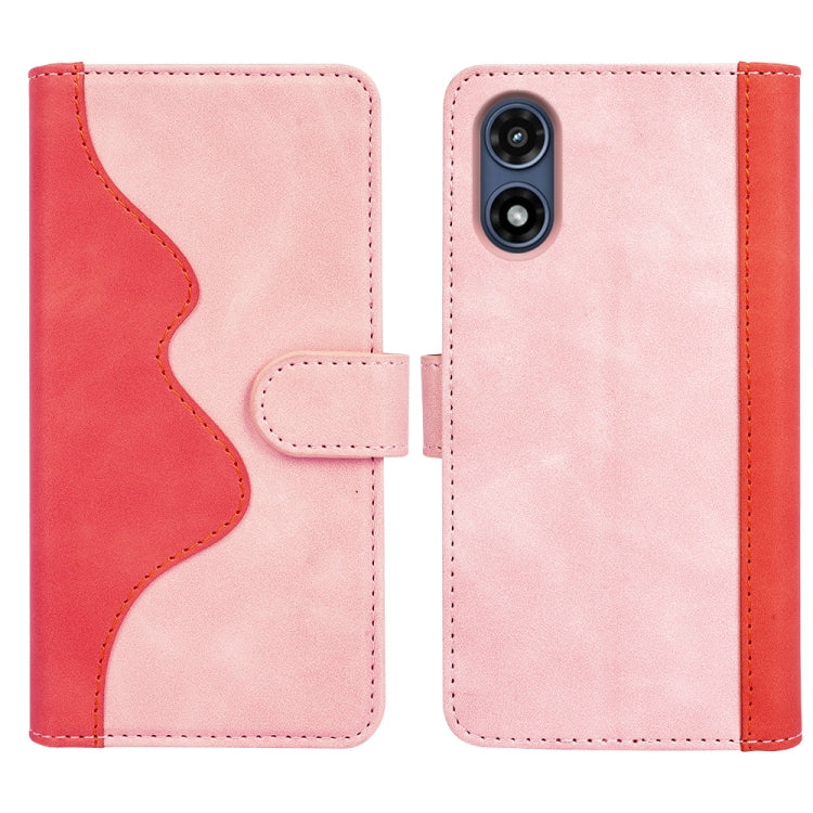 For Motorola Moto G Play 2024 Stitching Horizontal Flip Leather Phone Case(Red) - Motorola Cases by buy2fix | Online Shopping UK | buy2fix