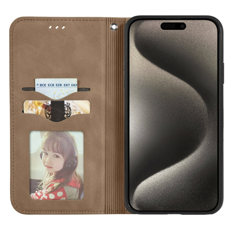 For iPhone 16 Pro Retro Skin Feel Magnetic Flip Leather Phone Case(Brown) - iPhone 16 Pro Cases by buy2fix | Online Shopping UK | buy2fix