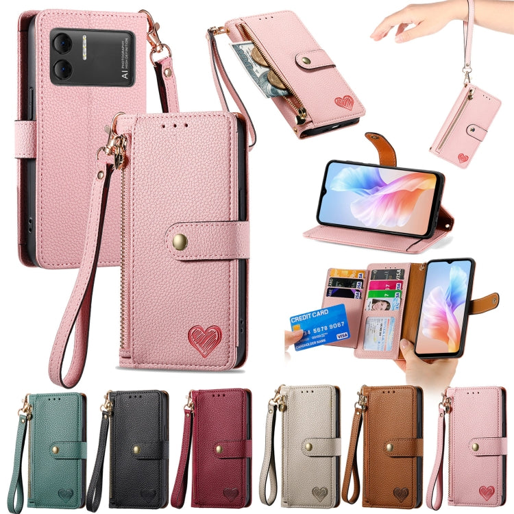 For DOOGEE X98 Pro / X98 Love Zipper Lanyard Leather Phone Case(White) - Doogee Cases by buy2fix | Online Shopping UK | buy2fix