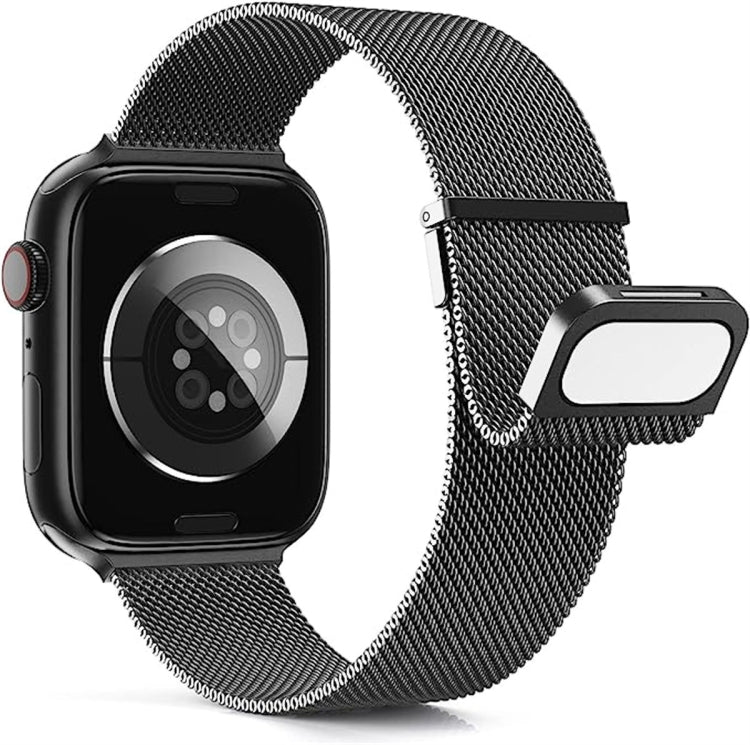 For Apple Watch 8 45mm Milan Double Magnetic Steel Mesh Watch Band(Gray) - Watch Bands by buy2fix | Online Shopping UK | buy2fix