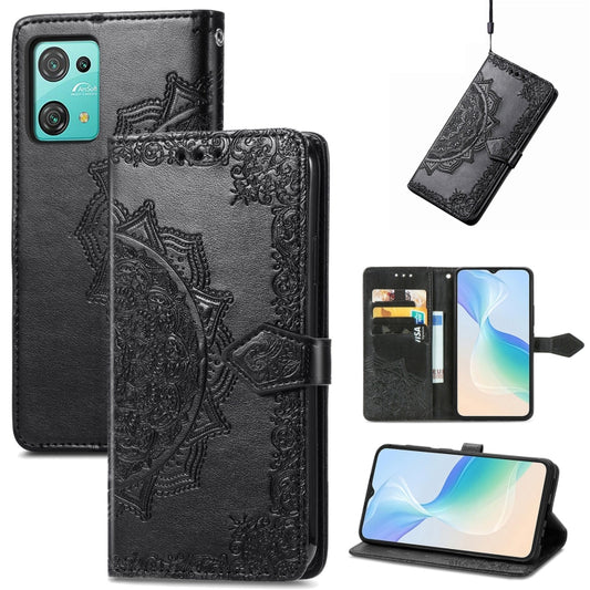 For Blackview C30 Mandala Flower Embossed Leather Phone Case(Black) - More Brand by buy2fix | Online Shopping UK | buy2fix