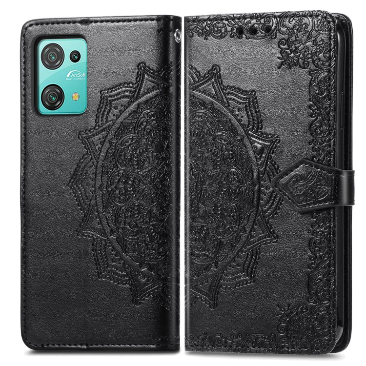 For Blackview C30 Mandala Flower Embossed Leather Phone Case(Black) - More Brand by buy2fix | Online Shopping UK | buy2fix