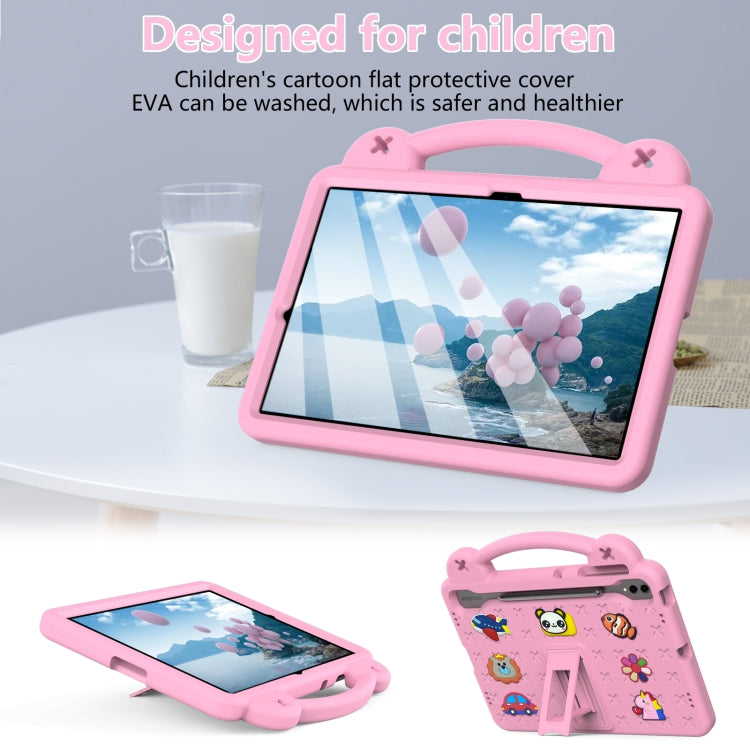 For Samsung Galaxy Tab S9 FE+ 12.4 X610N Handle Kickstand Children EVA Shockproof Tablet Case(Pink) - Galaxy Tab S9 FE+ by buy2fix | Online Shopping UK | buy2fix