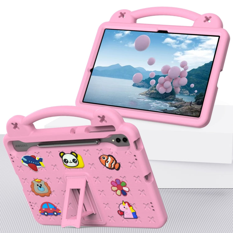 For Samsung Galaxy Tab S9+ 12.4 X810 Handle Kickstand Children EVA Shockproof Tablet Case(Pink) - Galaxy Tab S9+ Cases by buy2fix | Online Shopping UK | buy2fix