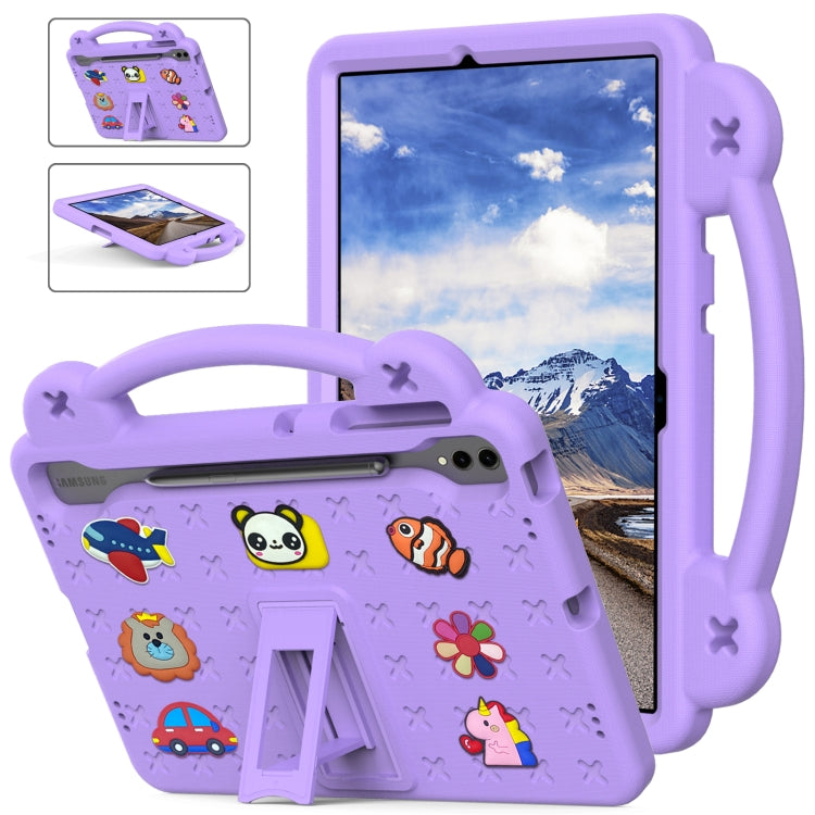 For Samsung Galaxy Tab S9+ 12.4 X810 Handle Kickstand Children EVA Shockproof Tablet Case(Light Purple) - Galaxy Tab S9+ Cases by buy2fix | Online Shopping UK | buy2fix