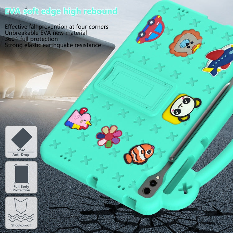 For Samsung Galaxy Tab S10+12.4 X820 Handle Kickstand Children EVA Shockproof Tablet Case(Mint Green) - Tab S10+ Cases by buy2fix | Online Shopping UK | buy2fix