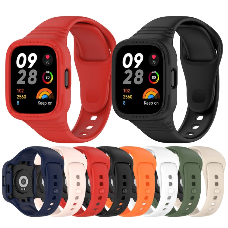 For Redmi Watch 3 Integrated Fully Enclosed Silicone Watch Band(Red) - Watch Bands by buy2fix | Online Shopping UK | buy2fix