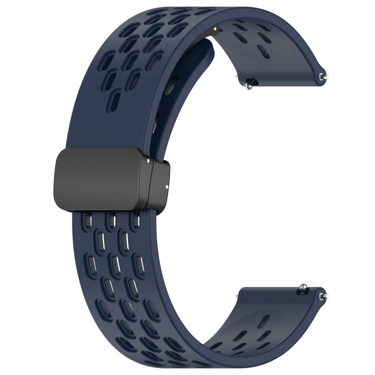 For Amazfit GTS 3 20mm Folding Magnetic Clasp Silicone Watch Band(Midnight Blue) - Watch Bands by buy2fix | Online Shopping UK | buy2fix