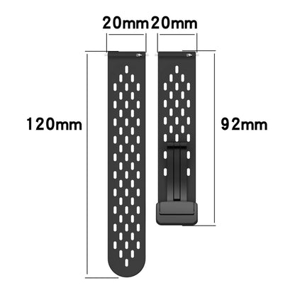 For Amazfit GTS 2E 20mm Folding Magnetic Clasp Silicone Watch Band(Black) - Watch Bands by buy2fix | Online Shopping UK | buy2fix