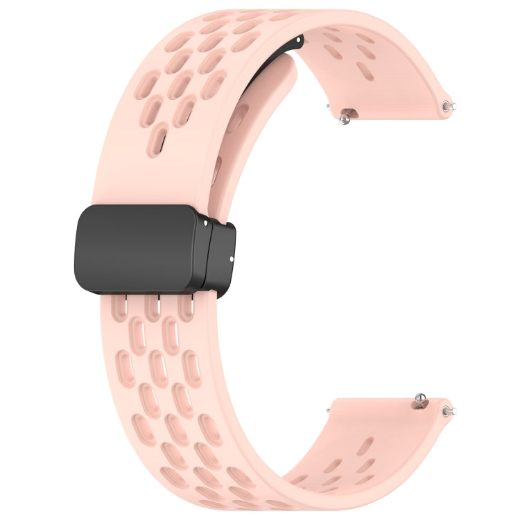 For Honor Magic Watch 2 46mm 22mm Folding Magnetic Clasp Silicone Watch Band(Pink) - Watch Bands by buy2fix | Online Shopping UK | buy2fix