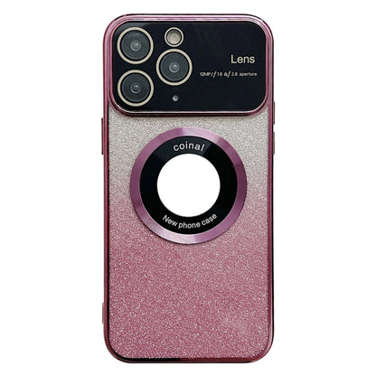 For iPhone 11 Pro Large Window MagSafe Gradient Glitter Electroplating TPU Phone Case(Rose Red) - iPhone 11 Pro Cases by buy2fix | Online Shopping UK | buy2fix