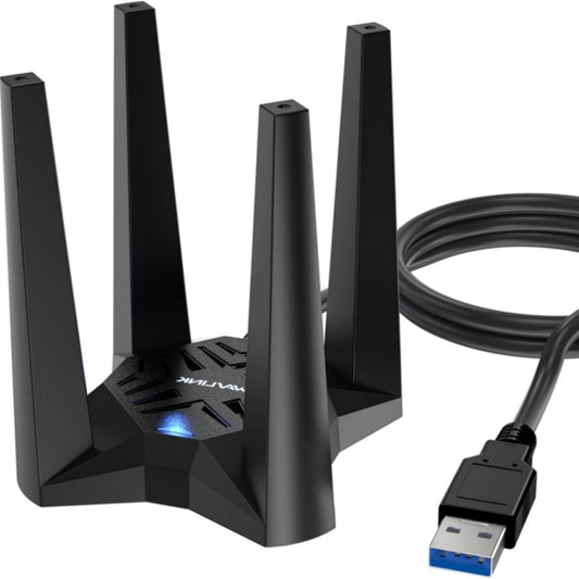 WAVLINK WN693X1 With 4x3dBi High Gain Antenna Magnetic Base AX1800 Dual Band USB WiFi 6 Adapter - USB Network Adapter by WAVLINK | Online Shopping UK | buy2fix