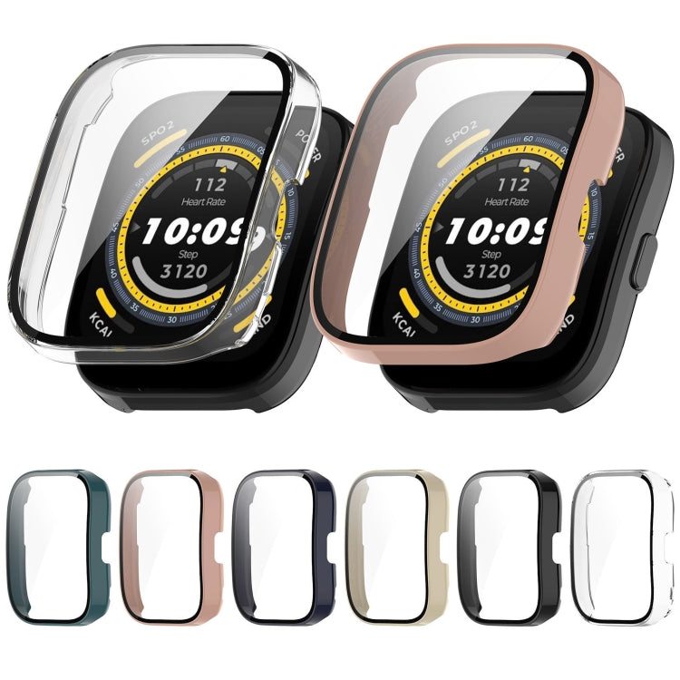 For Amazfit Bip 5 Tempered Film Integrated PC Watch Protective Case(Transparent) - Watch Cases by buy2fix | Online Shopping UK | buy2fix