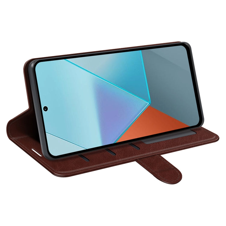 For Xiaomi Redmi Note 13 Pro R64 Texture Horizontal Flip Leather Phone Case(Brown) - Note 13 Pro Cases by buy2fix | Online Shopping UK | buy2fix