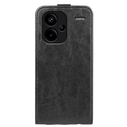 For Xiaomi Redmi Note 13 Pro+ R64 Texture Single Vertical Flip Leather Phone Case(Black) - Note 13 Pro+ Cases by buy2fix | Online Shopping UK | buy2fix