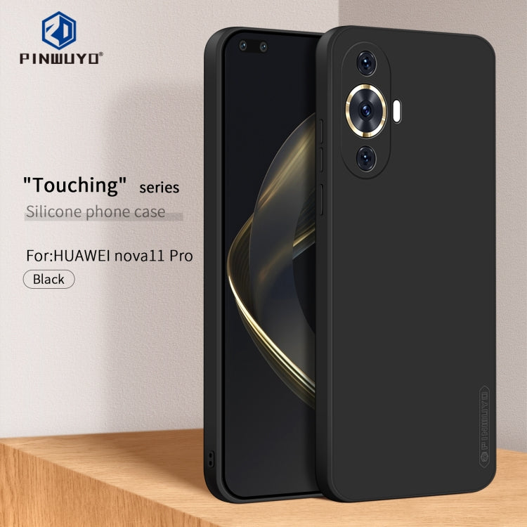 For Huawei nova 11 Pro / 11 Ultra PINWUYO Sense Series Liquid Silicone TPU Phone Case(Black) - Huawei Cases by PINWUYO | Online Shopping UK | buy2fix