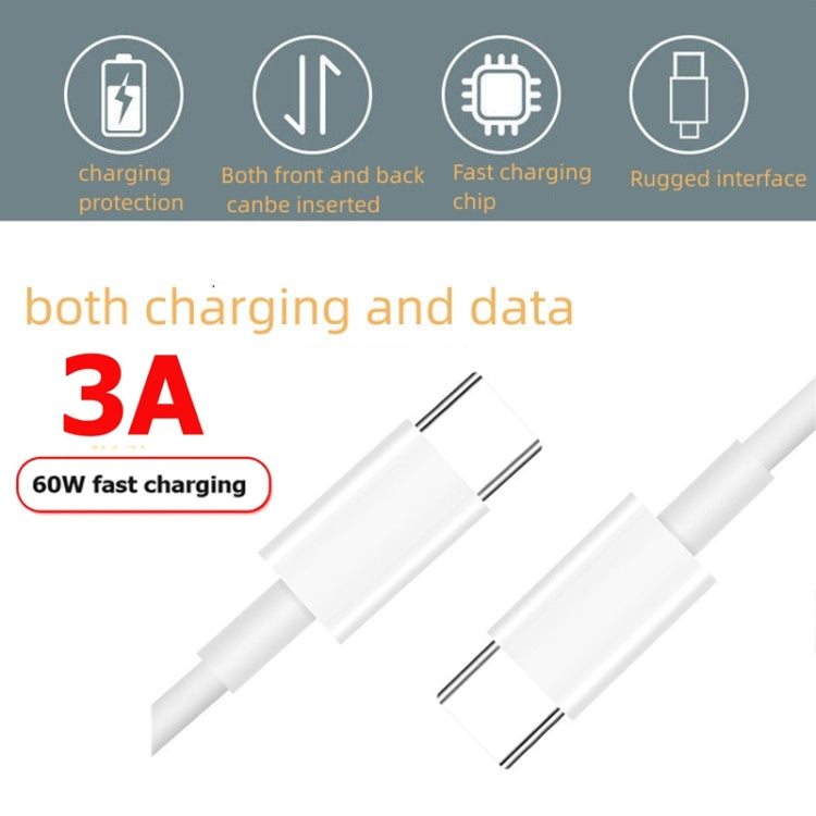 XJ-97 60W 3A USB-C / Type-C to Type-C Fast Charging Data Cable, Cable Length:0.5m - USB-C & Type-C Cable by buy2fix | Online Shopping UK | buy2fix