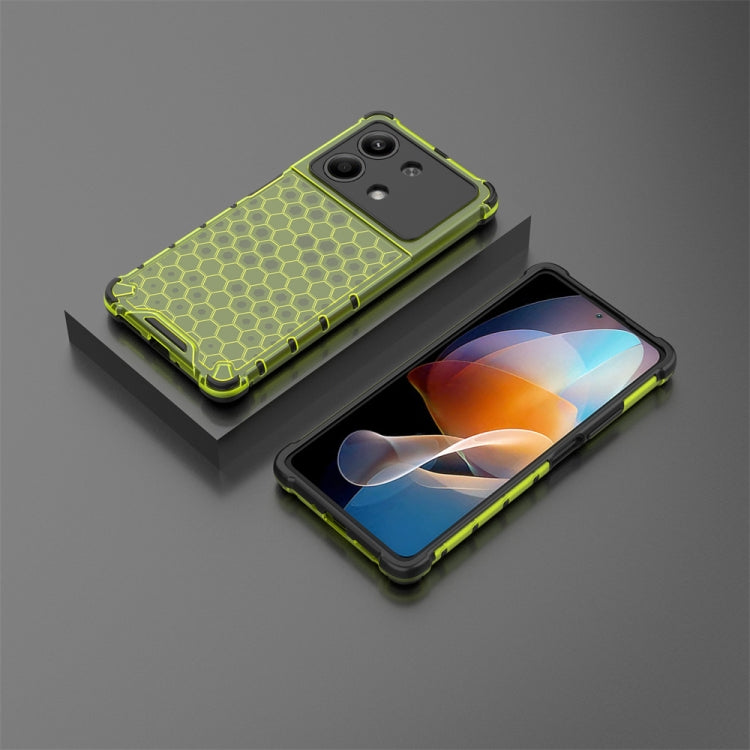 For Redmi Note 13R Pro Shockproof Honeycomb Phone Case(Green) - Xiaomi Cases by buy2fix | Online Shopping UK | buy2fix