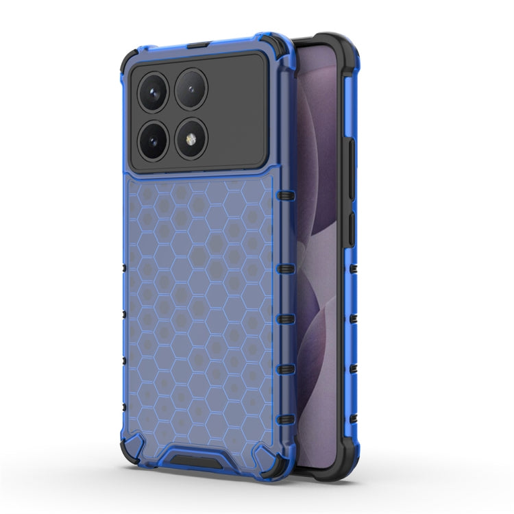 For Xiaomi Poco X6 Pro Shockproof Honeycomb Phone Case(Blue) - Xiaomi Cases by buy2fix | Online Shopping UK | buy2fix